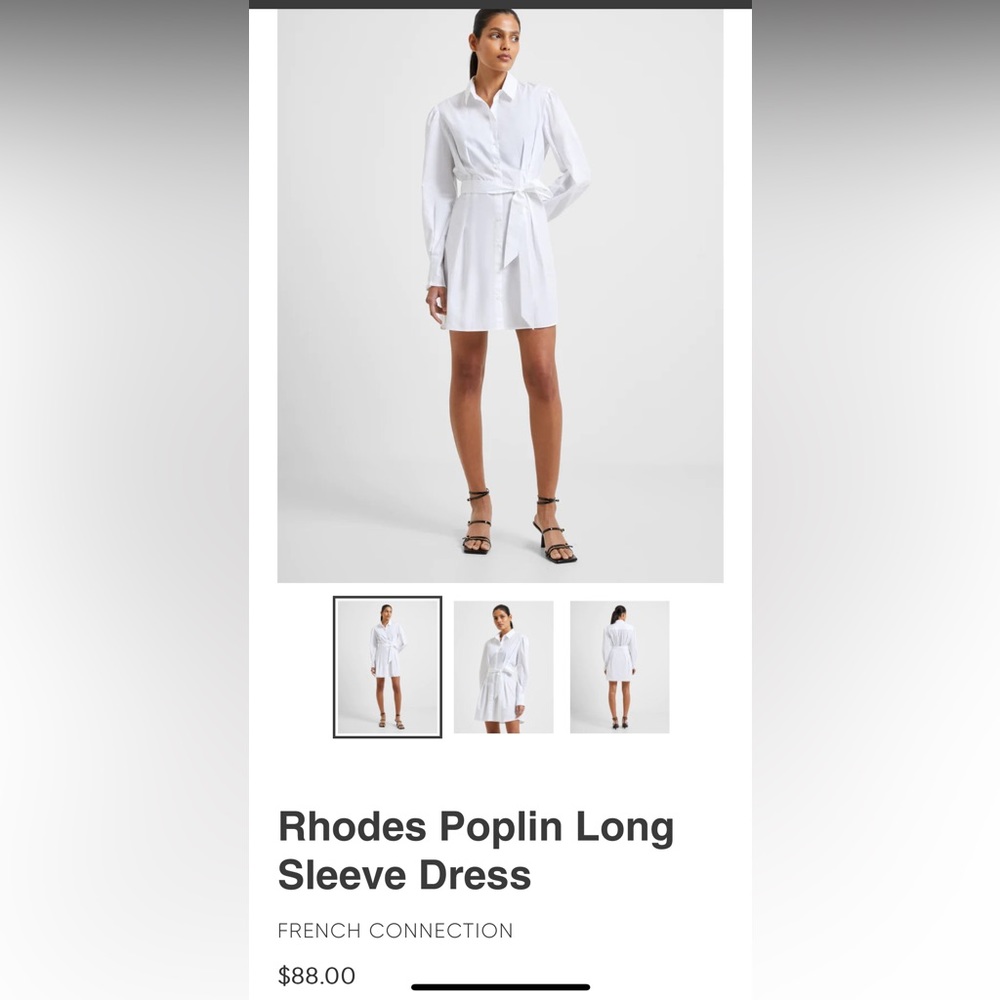 White Long Sleeve Shirt Dress